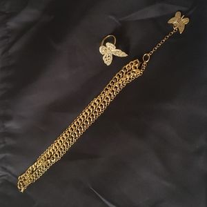 Fashion Butterfly Necklace & Ring